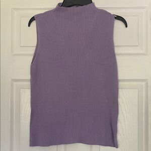 Women’s Sleeveless Purple Ribbed Top